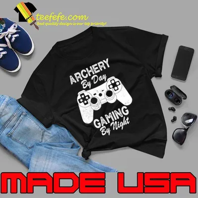 Archery By Day Gaming By Night Video Game T-Shirt