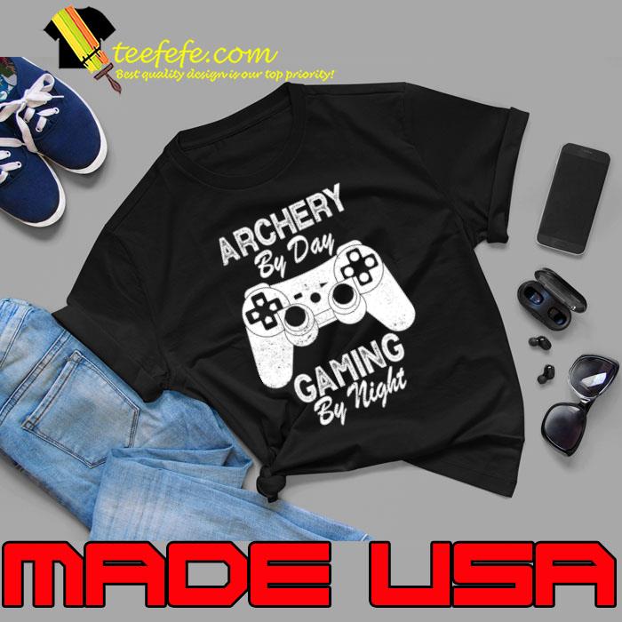 Archery By Day Gaming By Night Video Game T-Shirt
