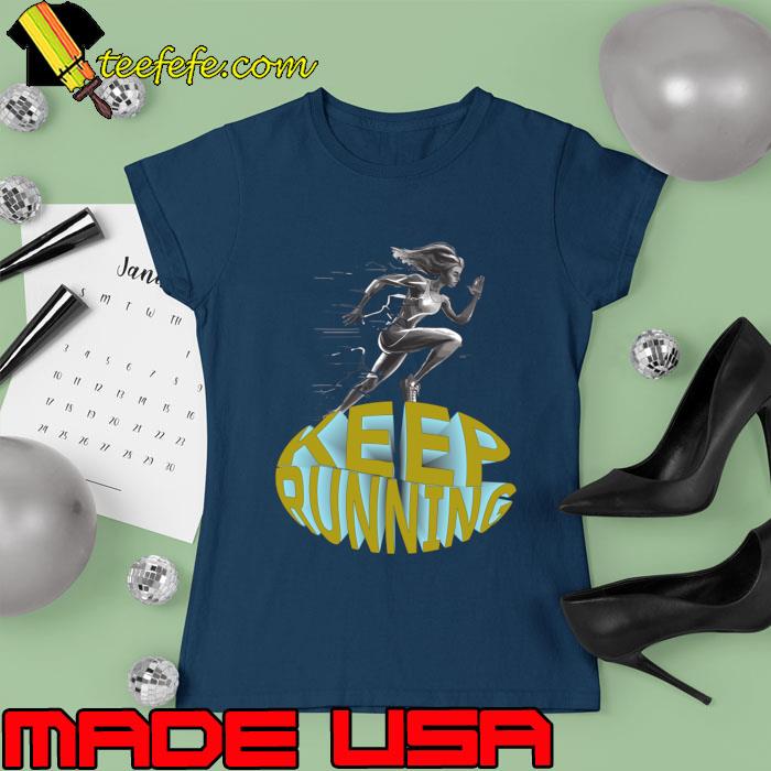Best keep Runnig Girl Gold and Teal T-Shirt Ladies tee Best keep Runnig Girl Gold and Teal T-Shirt Ladies tee