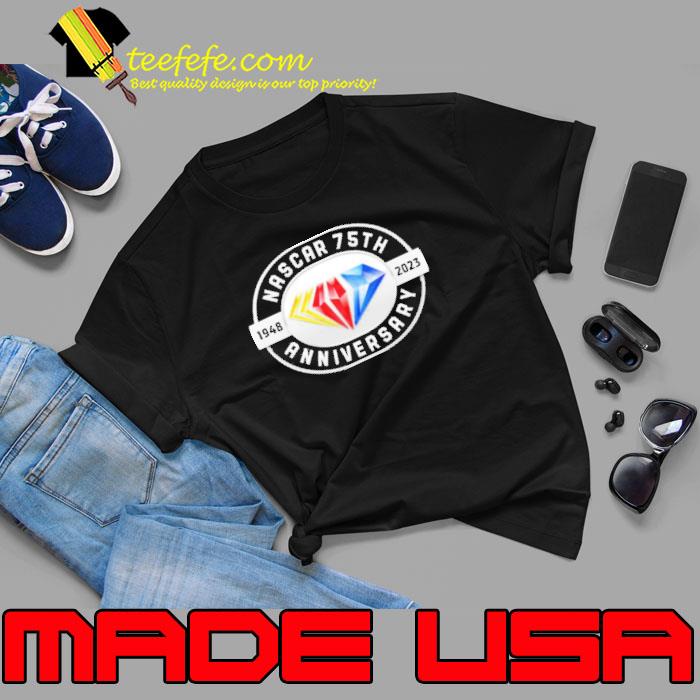 Best nascar checkered flag black 75th anniversary logo shirt