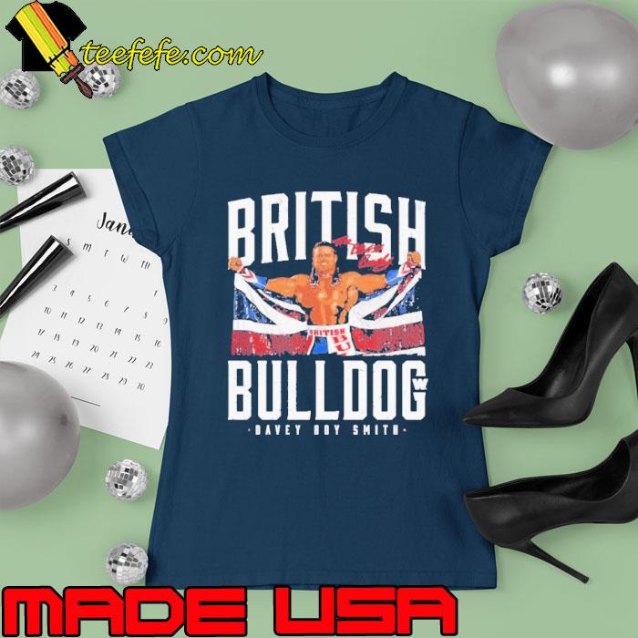 British Bulldog Davey Boy Smith Union Jack Flag s Ladies tee British Bulldog Davey Boy Smith Union Jack Flag s Ladies tee