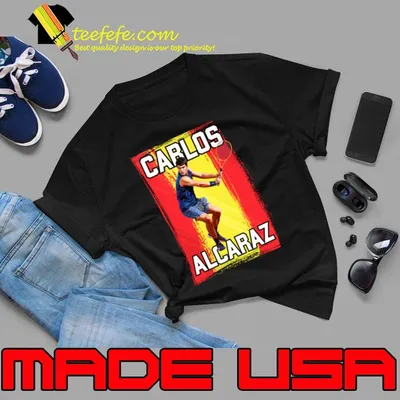 Carlos alcaraz Tennis player On The ATP Tour with Spain flag T-Shirt