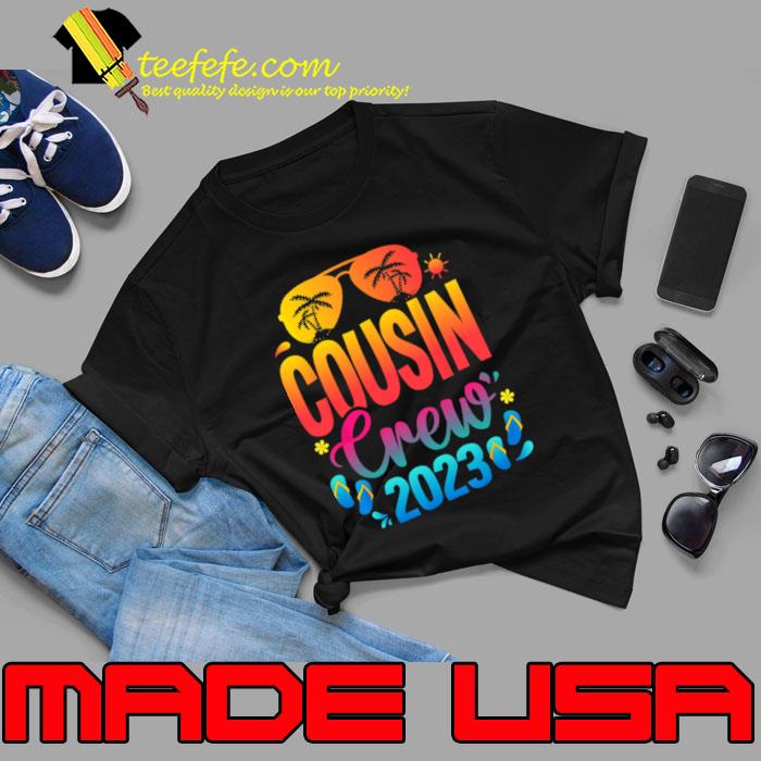 Cousin Crew 2023 Family Summer Vacation Beach Sunglasses Sunset T-Shirt
