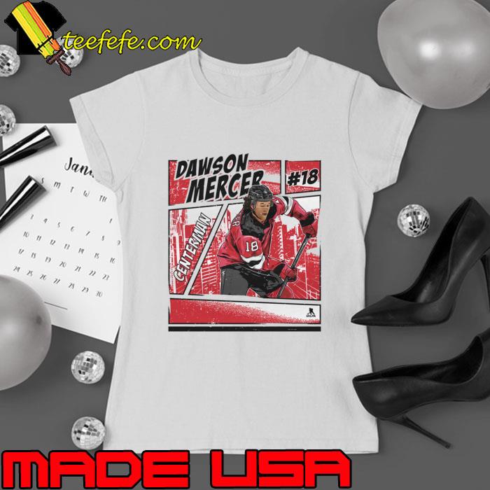 Dawson Mercer New Jersey Comic A Canadian Hockey NHL T-Shirt Ladies tee Dawson Mercer New Jersey Comic A Canadian Hockey NHL T-Shirt Ladies tee