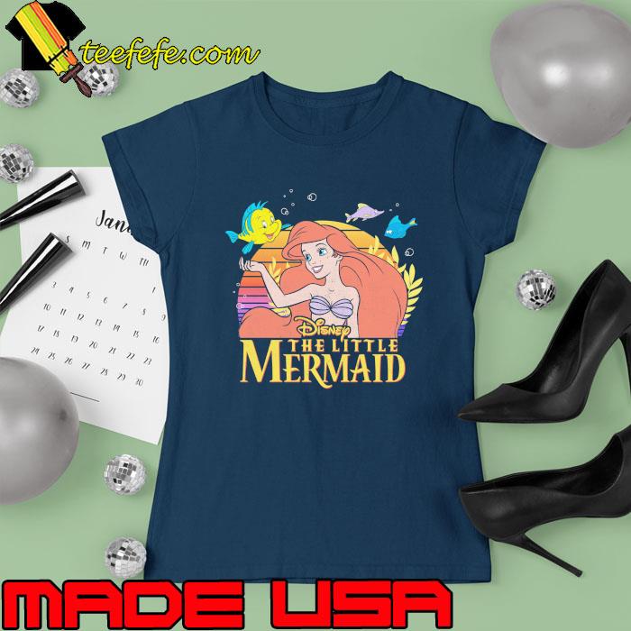 Disney The Little Mermaid Sunset Line Title Logo s Ladies tee Disney The Little Mermaid Sunset Line Title Logo s Ladies tee