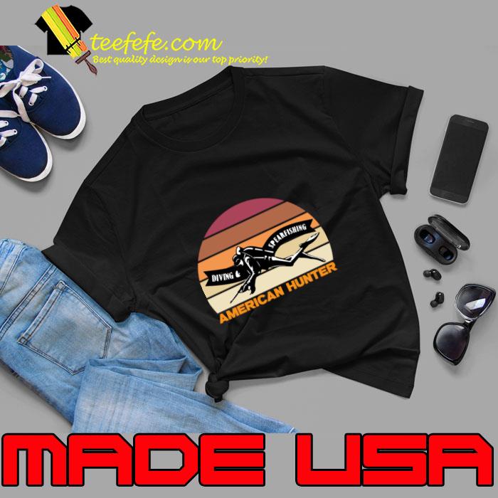 Diving Spearfishing American Hunter Vintage T-Shirt
