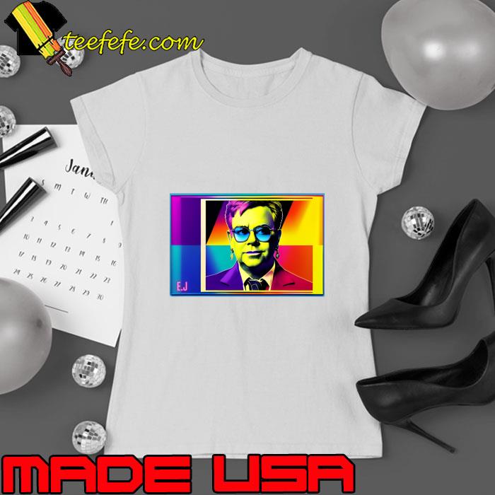 Elton John Reginald Kenneth Dwight British singer Pop Art T-Shirt Ladies tee Elton John Reginald Kenneth Dwight British singer Pop Art T-Shirt Ladies tee