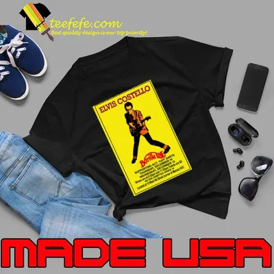 Elvis Costello The Bottom Line Concert Play Guitar T-Shirt