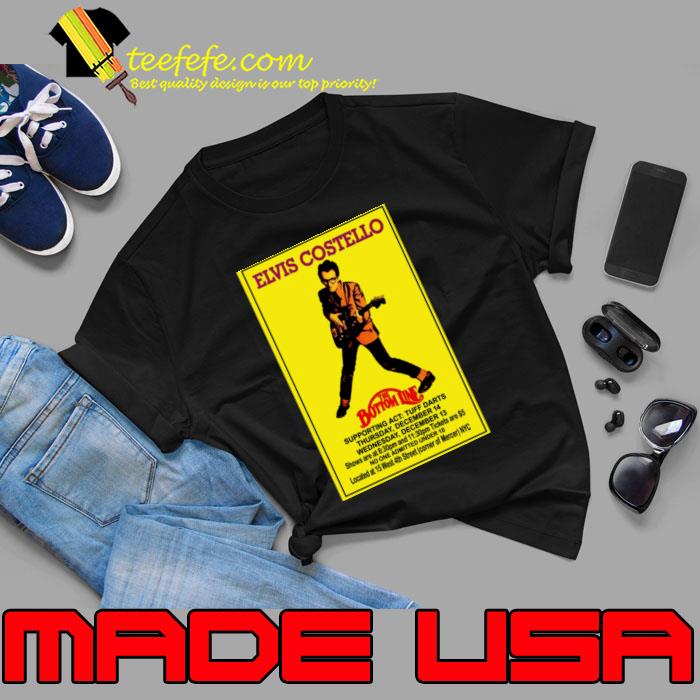 Elvis Costello The Bottom Line Concert Play Guitar T-Shirt Elvis Costello The Bottom Line Concert Play Guitar T-Shirt