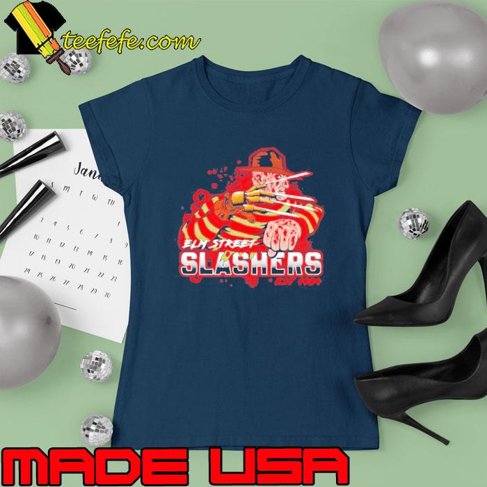 Freddy Krueger Elm street slashers est 1984 blood halloween s Ladies tee Freddy Krueger Elm street slashers est 1984 blood halloween s Ladies tee