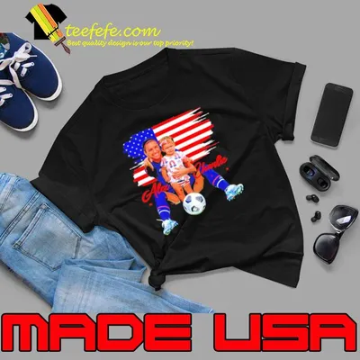 Funny alex Morgan US Women's Soccer with her baby American flag 2023 shirt