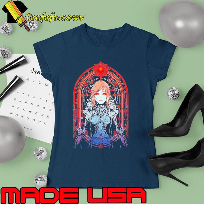 Funny anime Gothic Warrior girl with Red Frame s Ladies tee Funny anime Gothic Warrior girl with Red Frame s Ladies tee
