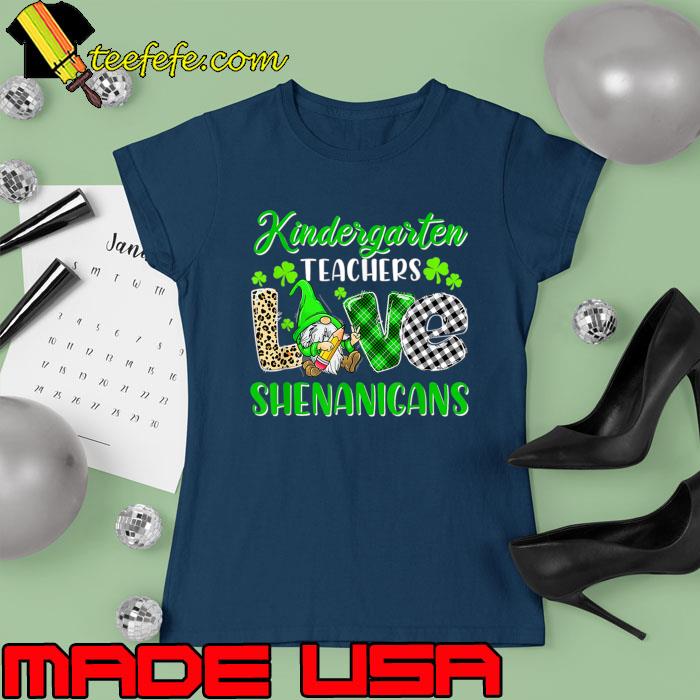 Funny gnome Kindergarten Teachers Love Shenanigans St Patricks Day leopard T-Shirt Ladies tee Funny gnome Kindergarten Teachers Love Shenanigans St Patricks Day leopard T-Shirt Ladies tee