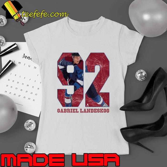 Gabriel Landeskog Hockey player a Swedish NHL Colorado Game 92 T-Shirt Ladies tee Gabriel Landeskog Hockey player a Swedish NHL Colorado Game 92 T-Shirt Ladies tee