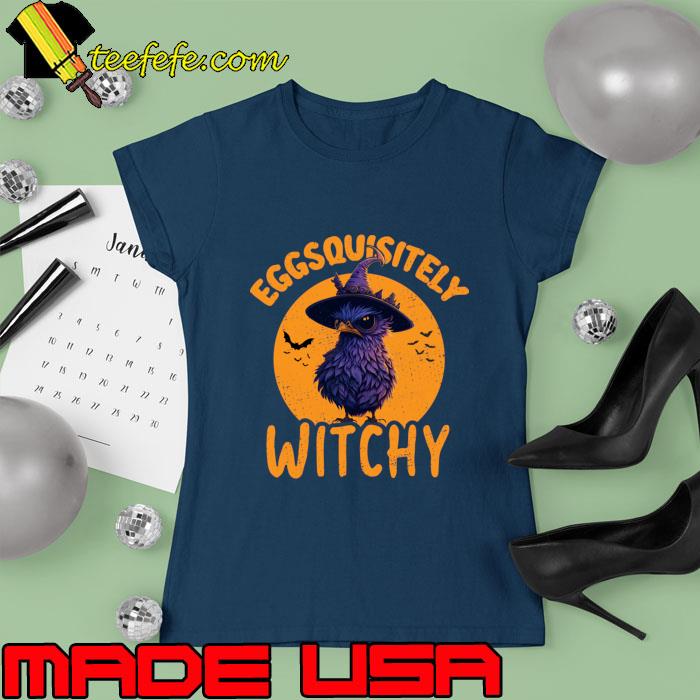 Halloween Chicken Witch Eggsquisitely Witchy T-Shirt Ladies tee Halloween Chicken Witch Eggsquisitely Witchy T-Shirt Ladies tee