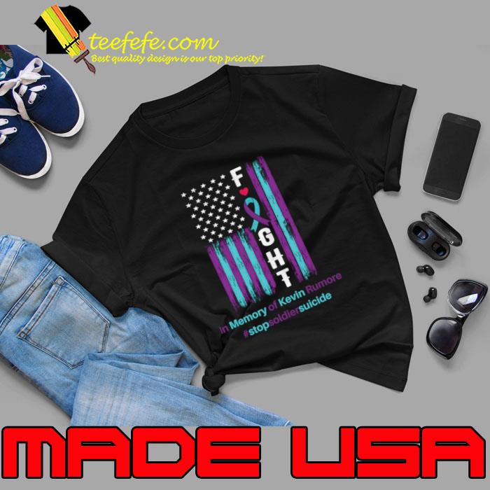 In Memory Of Kevin Rumore American Flag Stop Soldier Suicide T-Shirt