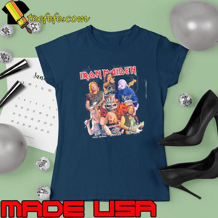 Iron Maiden signature band music rock n roll s Ladies tee Iron Maiden signature band music rock n roll s Ladies tee