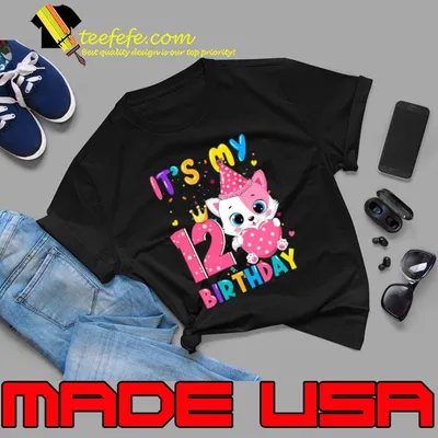 It's My 12th Birthday Kitty Theme Party T-Shirt