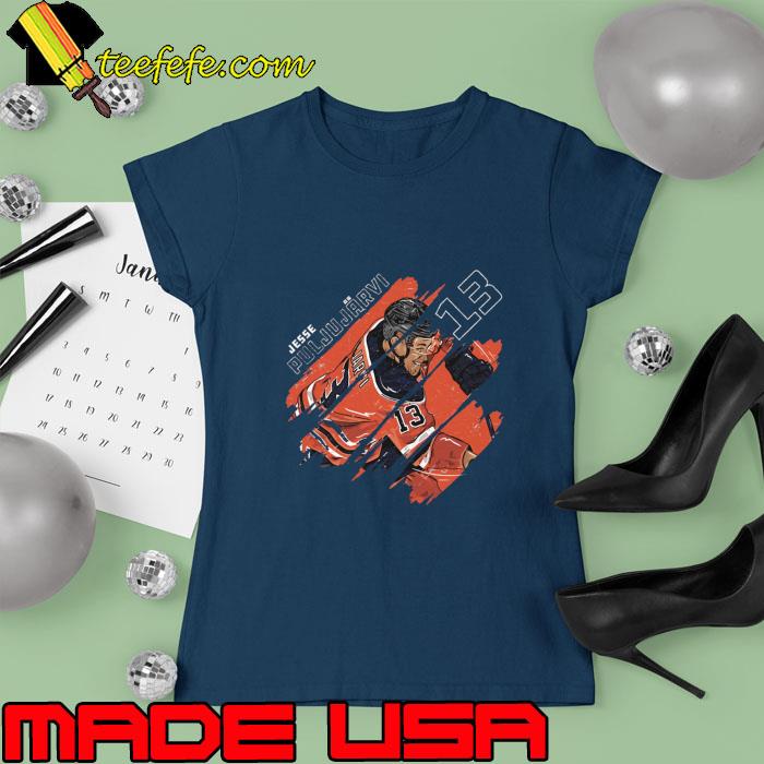 Jesse Puljujarvi Edmonton Stripes T-Shirt Ladies tee Jesse Puljujarvi Edmonton Stripes T-Shirt Ladies tee