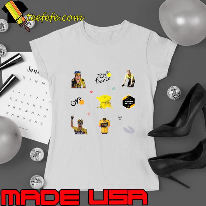 Jumbo Visma Cycling Team Tour de France Champions Pack T-Shirt Ladies tee Jumbo Visma Cycling Team Tour de France Champions Pack T-Shirt Ladies tee