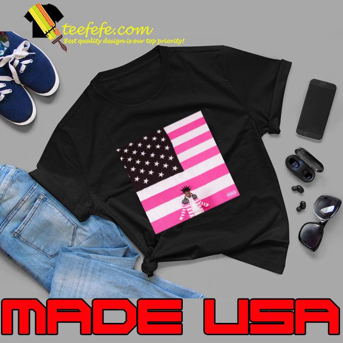Lil Uzi Vert pink tape american flag T-Shirt Lil Uzi Vert pink tape american flag T-Shirt