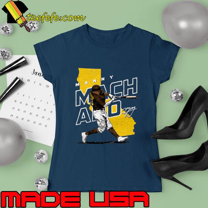 Manny Machado San Diego Player Map Signature Baseball T-Shirt Ladies tee Manny Machado San Diego Player Map Signature Baseball T-Shirt Ladies tee