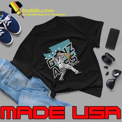 Marco Gonzales Seattle Mariners American Player Map Signature Baseball T-Shirt