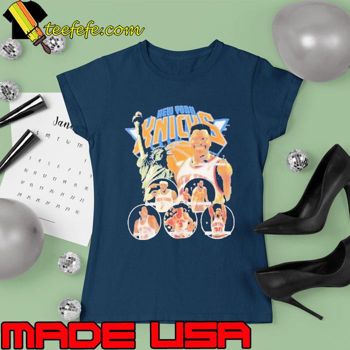 New York Knicks Patrick Ewing Carmelo Anthony Walt Frazier Vintage 2023 s Ladies tee New York Knicks Patrick Ewing Carmelo Anthony Walt Frazier Vintage 2023 s Ladies tee