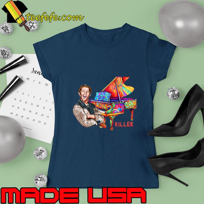 Nice jerry Lee Lewis The Killer an American pianist singer and songwriter colors T-Shirt Ladies tee Nice jerry Lee Lewis The Killer an American pianist singer and songwriter colors T-Shirt Ladies tee