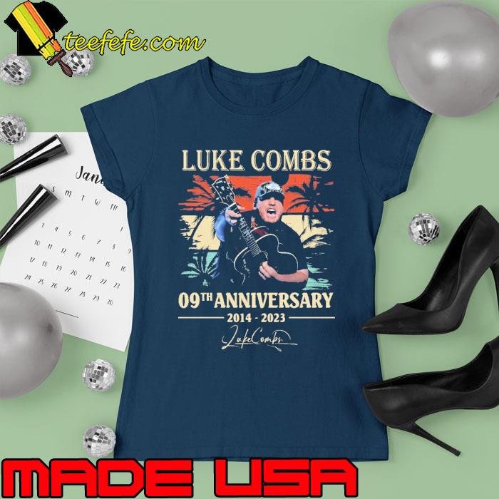 Nice luke Combs 09th anniversary 2014 2023 signature vintage s Ladies tee Nice luke Combs 09th anniversary 2014 2023 signature vintage s Ladies tee