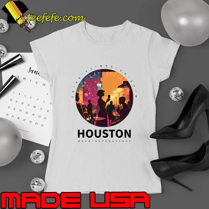 Nightlife at Washington Avenue, Houston T-Shirt Ladies tee Nightlife at Washington Avenue, Houston T-Shirt Ladies tee