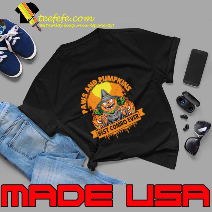 Paws And Pumpkins Best Combo Ever Howloween Dog Cuteness Scary Witchy Meme-y T-Shirt