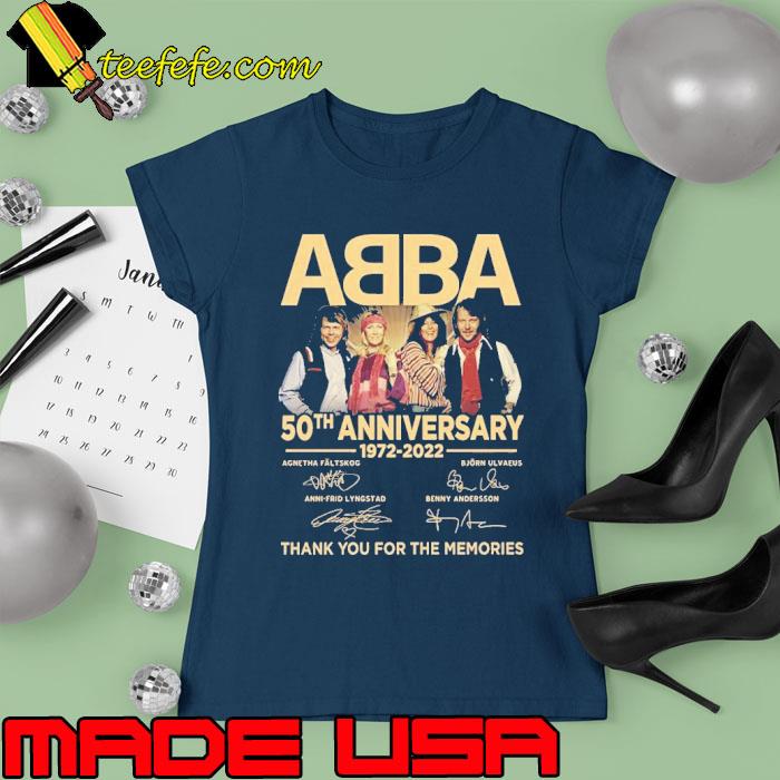 Premium aBBA 50th anniversary 1972 2022 thank you for the memory signature s Ladies tee Premium aBBA 50th anniversary 1972 2022 thank you for the memory signature s Ladies tee