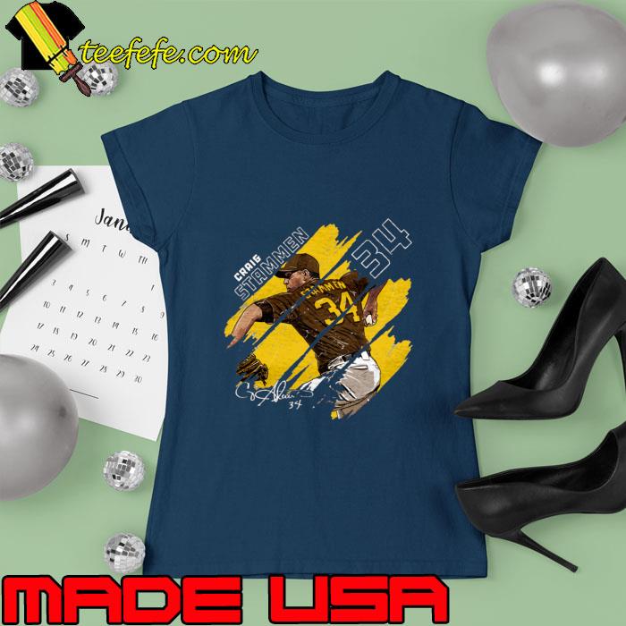 Premium craig Stammen San Diego Stripes Signature Number 34 Baseball Sports Lover T-Shirt Ladies tee Premium craig Stammen San Diego Stripes Signature Number 34 Baseball Sports Lover T-Shirt Ladies tee