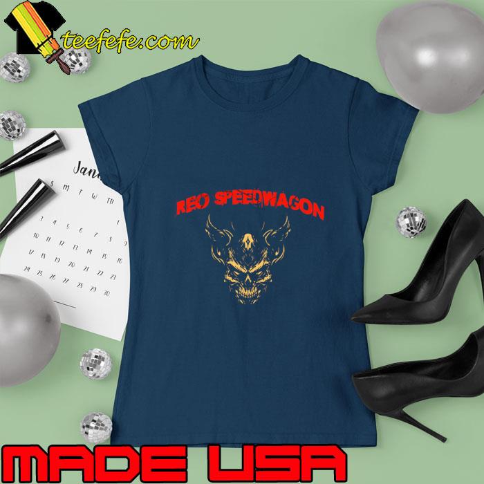 Reo Speed Wagon Rock Band Music Skulls Poster T-Shirt Ladies tee Reo Speed Wagon Rock Band Music Skulls Poster T-Shirt Ladies tee