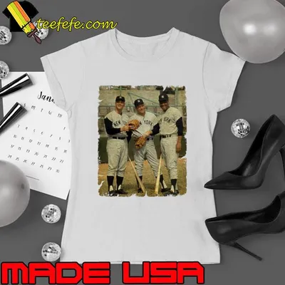 Roger Maris Mickey Mantle and Elston Howard in New York Yankees Team Baseball T-Shirt