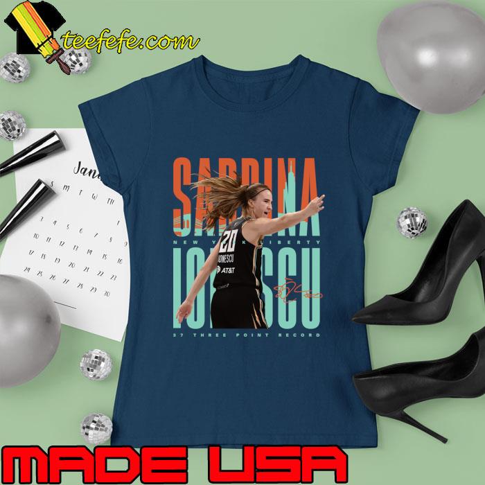 Sabrina Ionescu New York Liberty 37 Three Point Record Signature T-Shirt Ladies tee Sabrina Ionescu New York Liberty 37 Three Point Record Signature T-Shirt Ladies tee