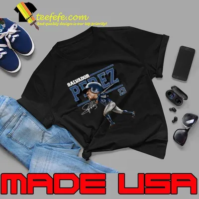 Salvador Perez Signature Baseball Catcher 1990 for the Kansas City Cartoon T-Shirt
