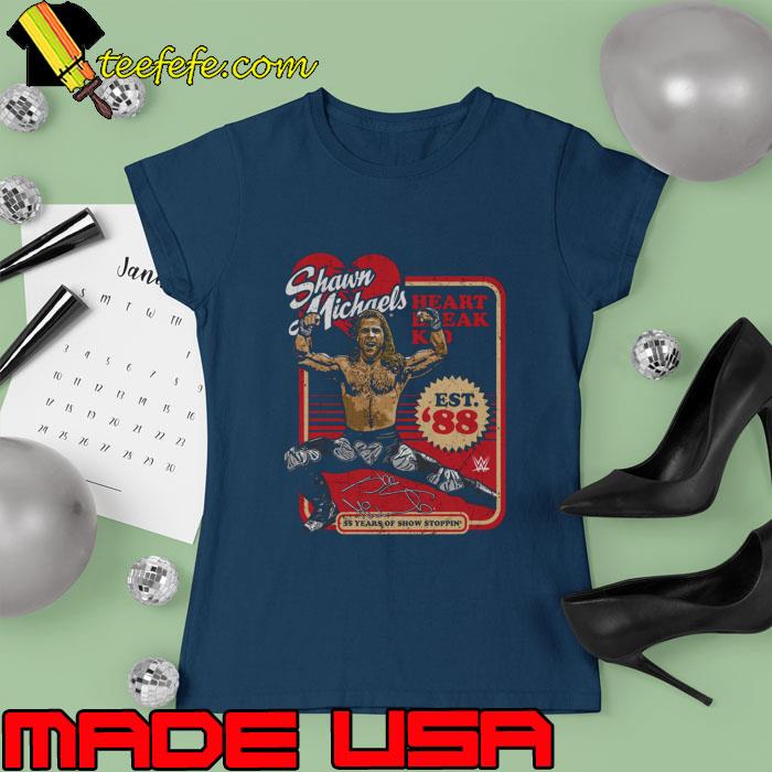 Shawn Michaels Heart Break 35 Years Of Snow Stoppin' Signature Est. 88 T-Shirt Ladies tee Shawn Michaels Heart Break 35 Years Of Snow Stoppin' Signature Est. 88 T-Shirt Ladies tee