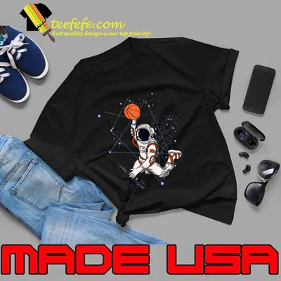 Space Astronaut Basketball Player BBall Player And Moon T-Shirt