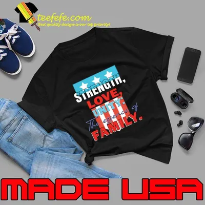 Strength Love Unity The Effence Of Family Usa Flag American Family Day T-Shirt