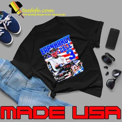 Top dale Earnhardt signature racing car American flag shirt