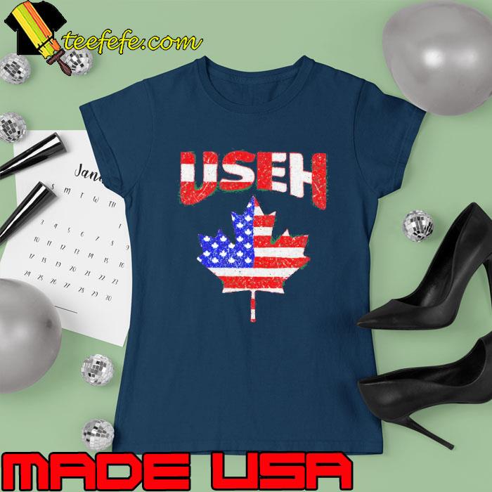 Useh leaf Canadian American flag s Ladies tee Useh leaf Canadian American flag s Ladies tee