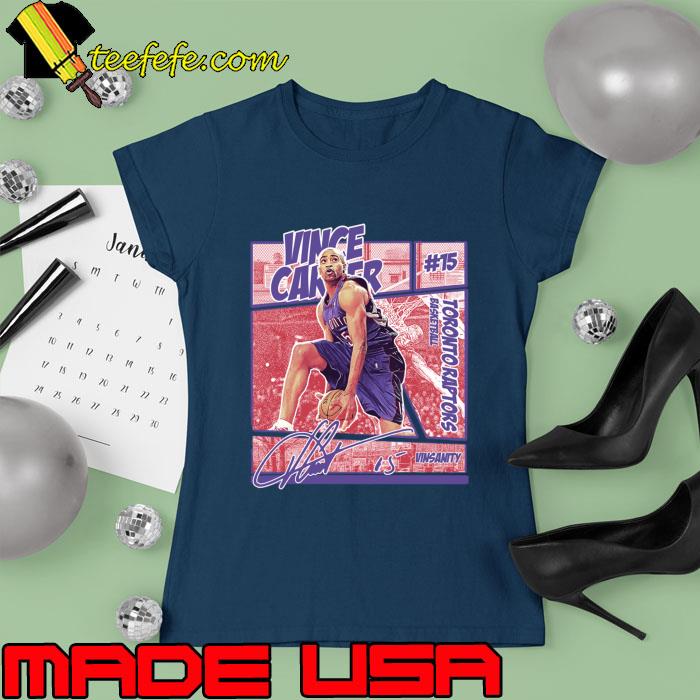 Vince Carter Vinsanity Toronto Raptors Basketball Signature Comic T-Shirt Ladies tee Vince Carter Vinsanity Toronto Raptors Basketball Signature Comic T-Shirt Ladies tee