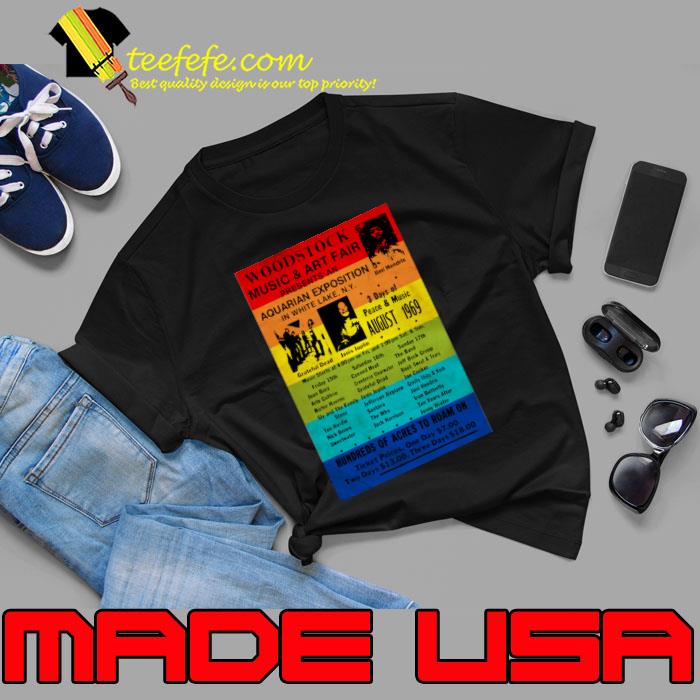 Woodstock 1969 Rainbow Poster T-Shirt Woodstock 1969 Rainbow Poster T-Shirt
