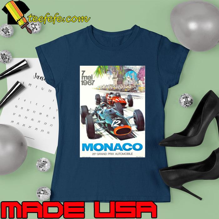 1967 Monaco Grand Prix Racing T-Shirt Ladies tee 1967 Monaco Grand Prix Racing T-Shirt Ladies tee