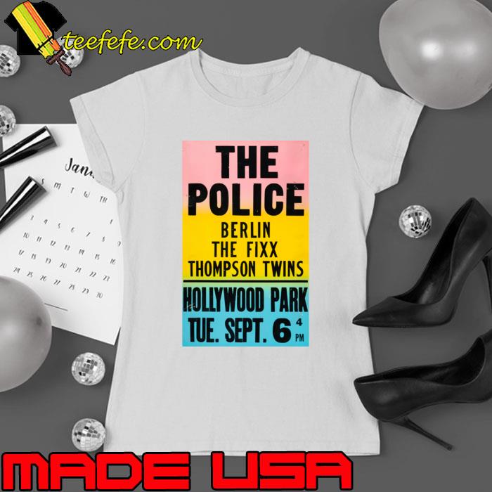 1983 The Police Berlin The Fixx Thompson Twins Concert flyer T-Shirt Ladies tee 1983 The Police Berlin The Fixx Thompson Twins Concert flyer T-Shirt Ladies tee