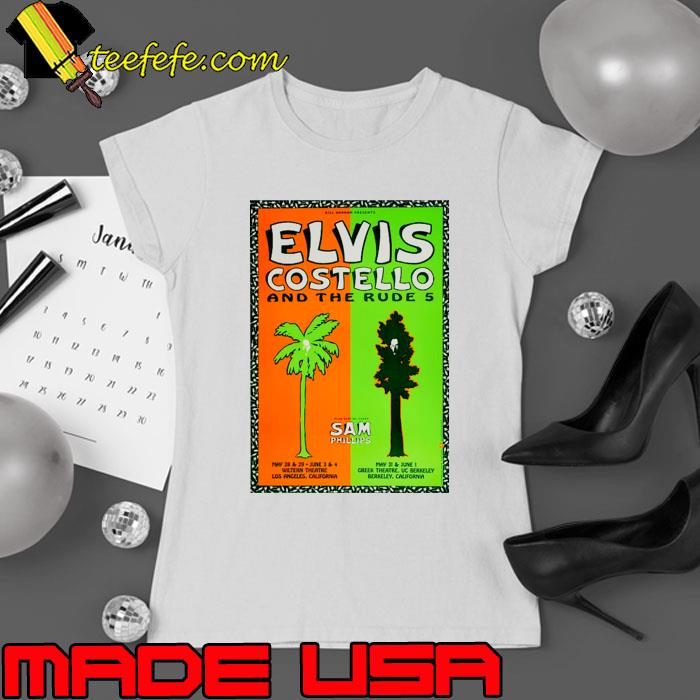1992 Elvis Costello And The Rude 5 concert tour T-Shirt Ladies tee 1992 Elvis Costello And The Rude 5 concert tour T-Shirt Ladies tee