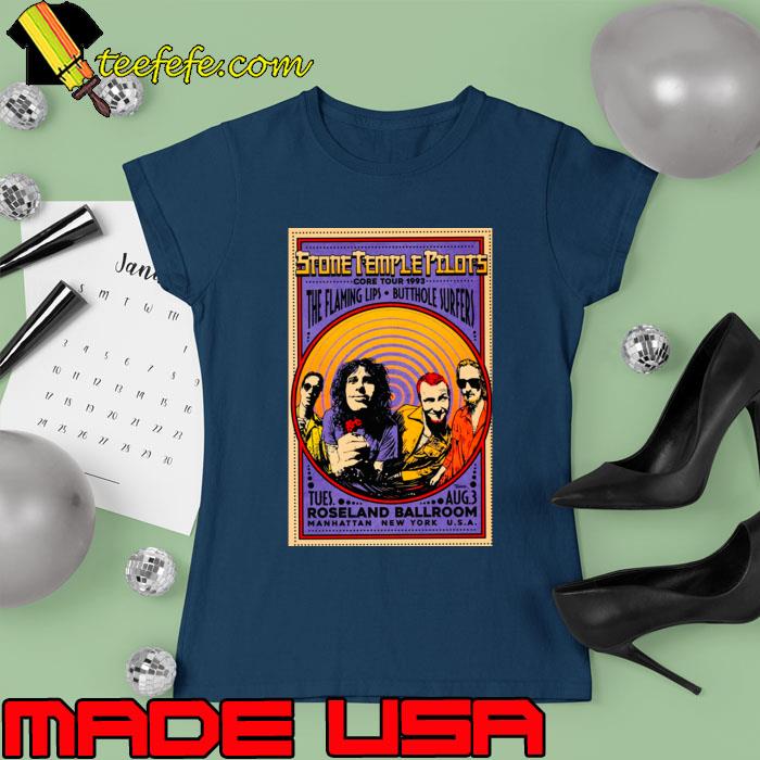 1993 Stone Temple Pilots The Flaming Lips Butthole Surfers concert flyer T-Shirt Ladies tee 1993 Stone Temple Pilots The Flaming Lips Butthole Surfers concert flyer T-Shirt Ladies tee