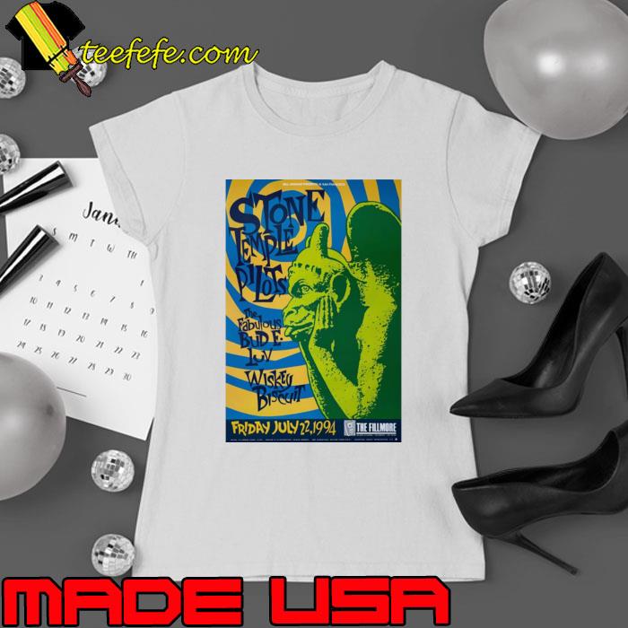 1994 Stone Temple Pilots The Fabulous Bud Wiskey Concert announcement T-Shirt Ladies tee 1994 Stone Temple Pilots The Fabulous Bud Wiskey Concert announcement T-Shirt Ladies tee
